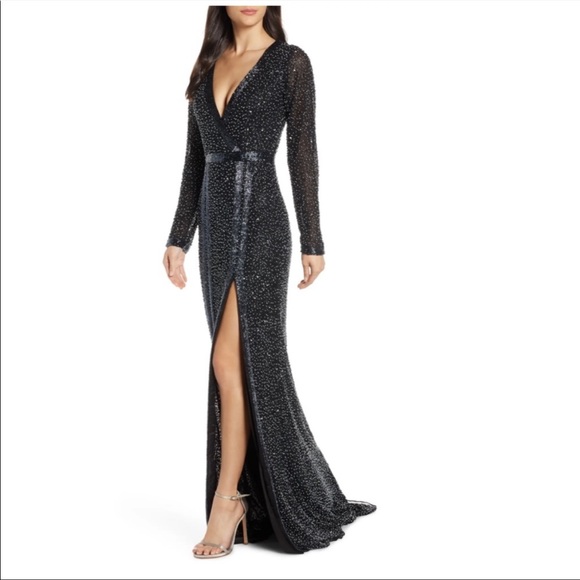 madonna 80s black dress Dylan & Davids Long Sleeve Hand Beaded Mother of The Bride Dress – The Dress  Outlet